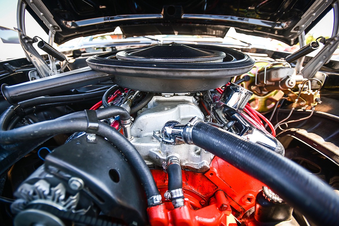 Under the hood of a 1969 Chevy Camaro Yenko 427 at the Evergreen Show 'N Shine car show at Conlin's Furniture on Saturday, Aug. 6. (Casey Kreider/Daily Inter Lake)