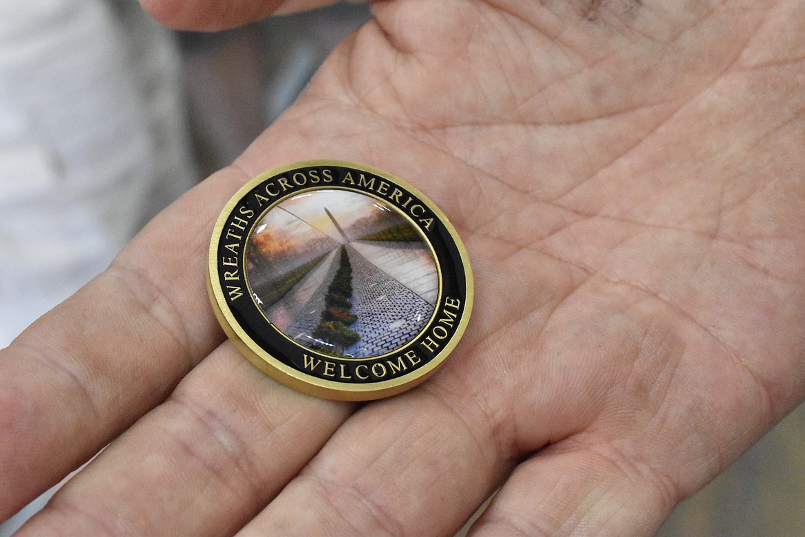 The coin given out by Wreaths Across America that is specifically for Vietnam veterans. Coins are a long-standing military tradition that honors those who have served in ways above and beyond the call of duty.