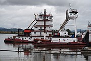 The tugboat Lincoln moored in Rainier, Oregon