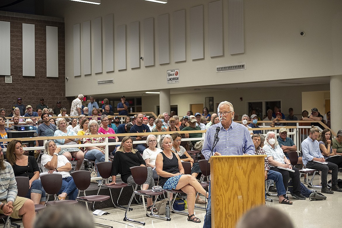 After a marathon meeting that ended just before midnight, the Columbia Falls City-County Planning Board voted against a massive subdivision east of the Flathead River Tuesday night. (Chris Peterson/Hungry Horse News)