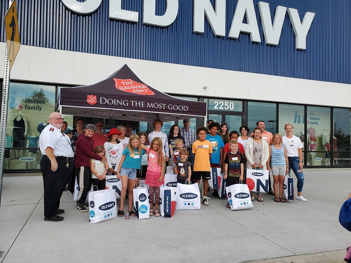 The Salvation Army recently sponsored a back-to-school clothes shopping day for 20 local children at the Old Navy store in Kalispell.