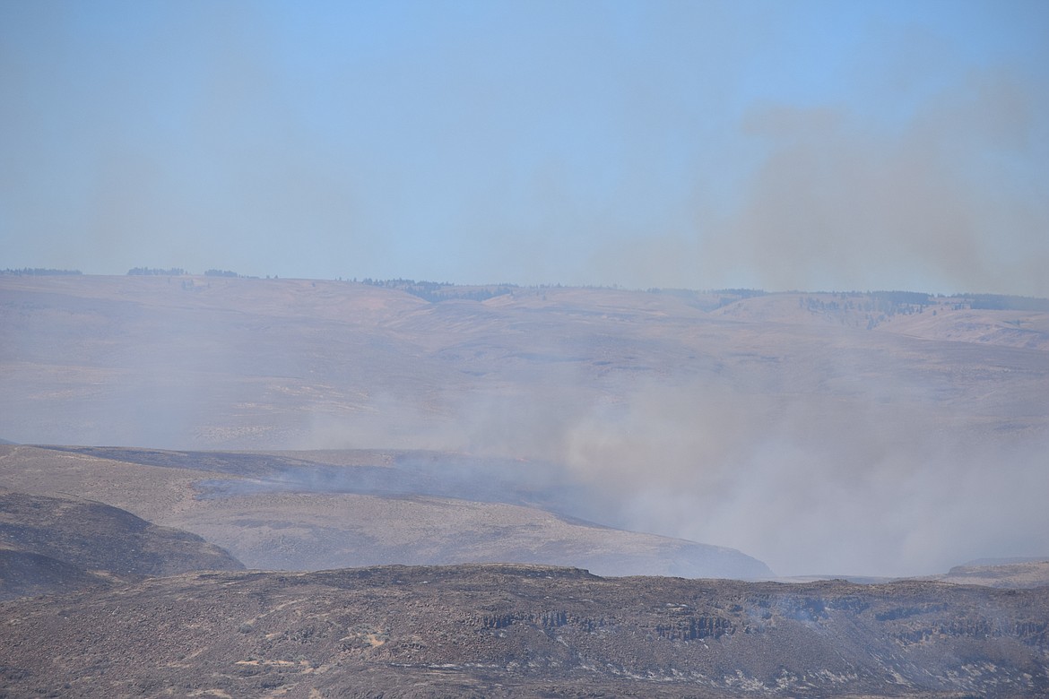 Smoke creates a haze over western Grant County in early August. The smoke came from what has become known as the Vantage Highway Fire which has burned more than 30,000 acres in Kittitas County. Fortunately for Grant County residents, the Columbia River stood as a buffer between them and the fire.