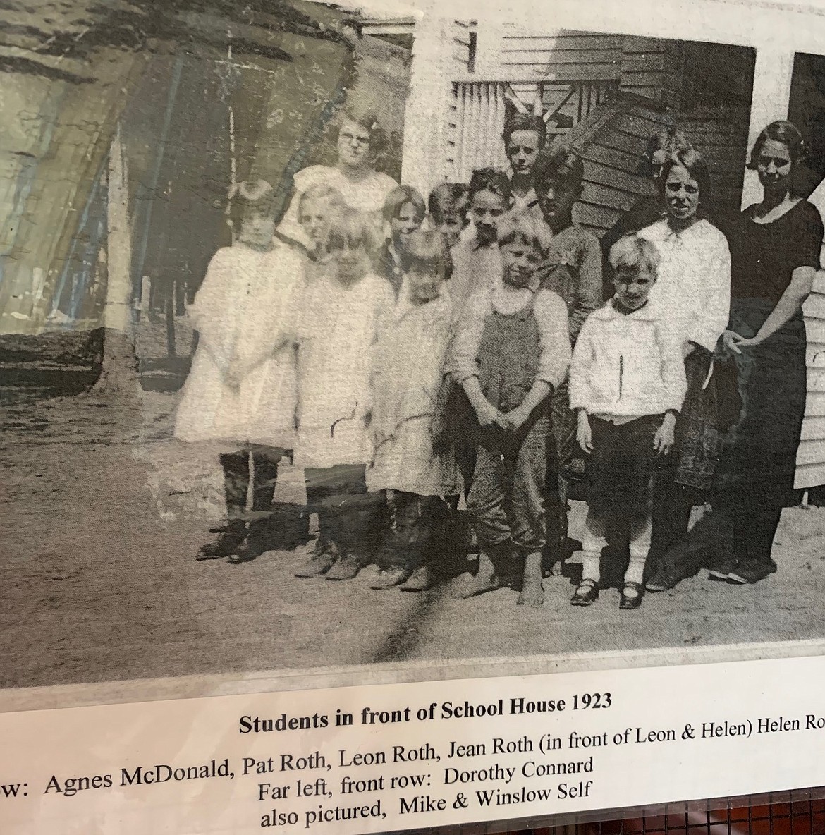 Students are seen in front of the old Twin Lakes Schoolhouse in 1923. The Twin Lakes Community Schoolhouse Foundation is hosting its seventh annual ice cream social Saturday.
