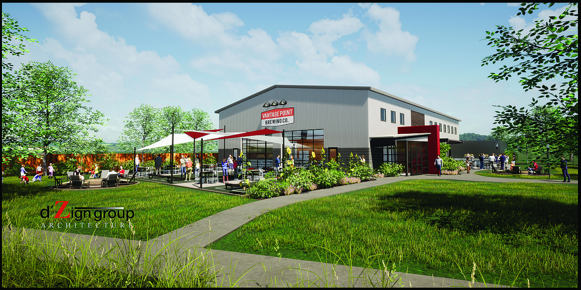 An architect's rendering of Vantage Point Brewing.
