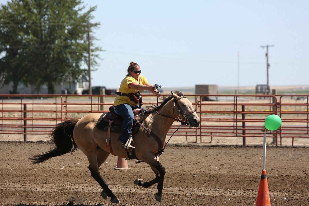 Riders maneuvered through the course at Confidence Farms in Warden on July 16 in the second meet of the Clean Shooter Buckle Series.