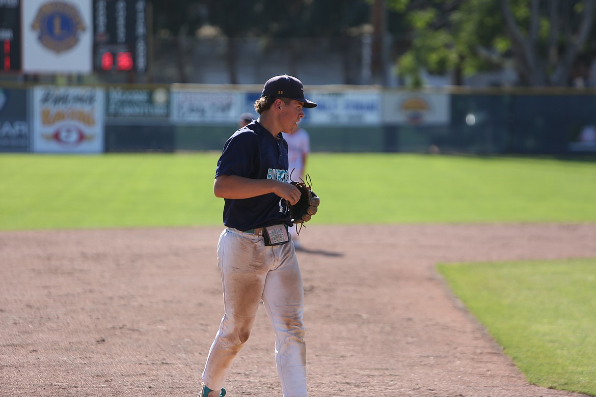 Andre Garza looks on from third base during the Riverdogs’ 3-1 quarter finals loss to the Southeast Tropics on Thursday.