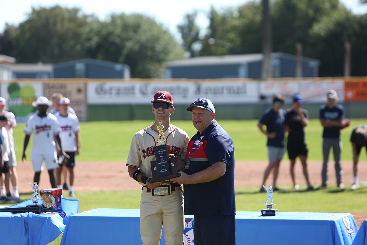 Cam Brock from the Alabama Rawdogs won the Most Outstanding Player Award in the 16-18U World Series.