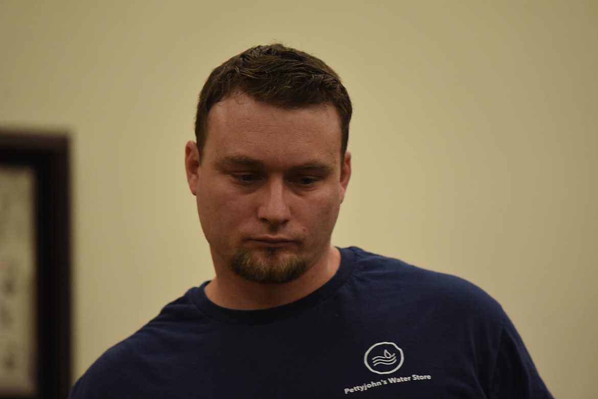 Jerrad Raymond Merrill appears in Flathead County District Court on Thursday, Aug. 11, 2022, for his arraignment before Judge Robert Allison. (Derrick Perkins/Daily Inter Lake)