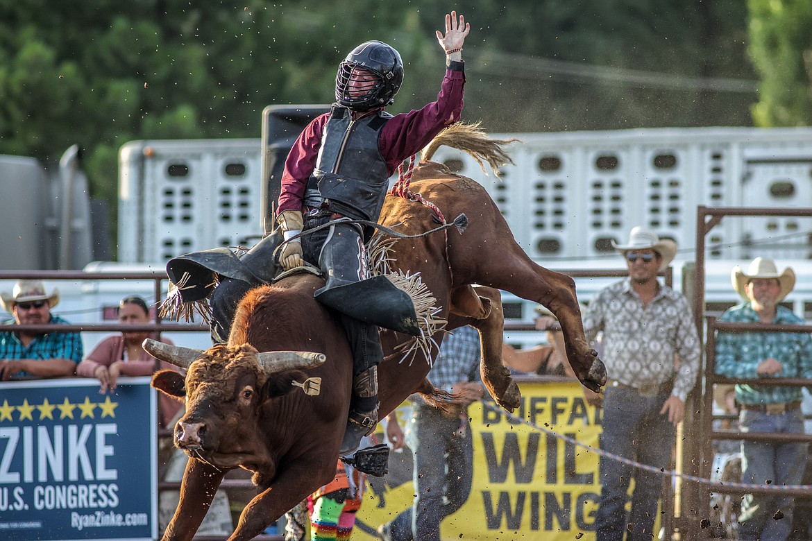 A bull rider has a good ride at the Bull Bash. (JP Edge photo)