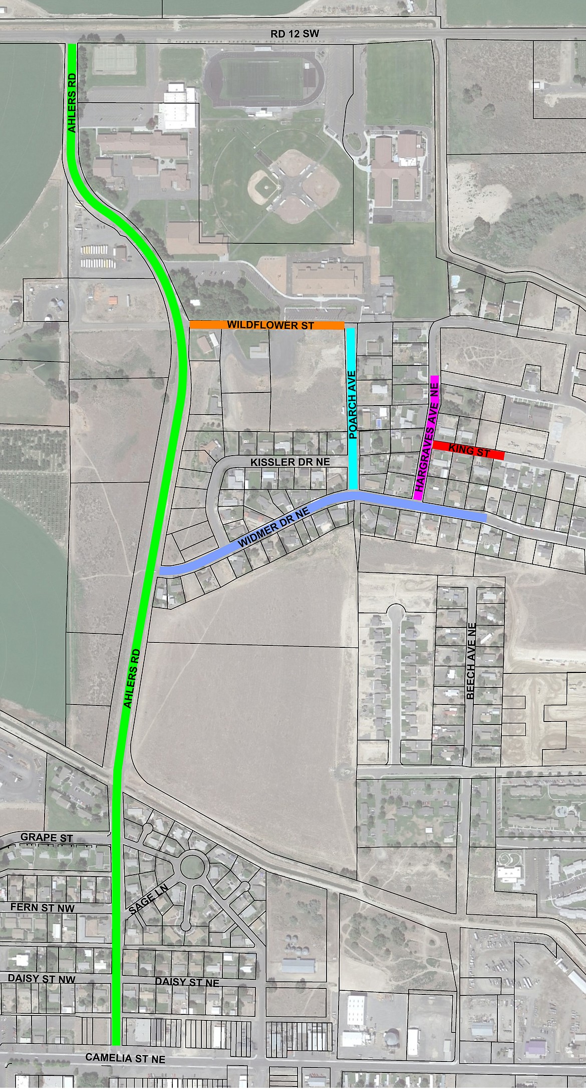 These streets on the north side of Royal City could be chip sealed with state money if the city’s application for a grant and a loan is approved.