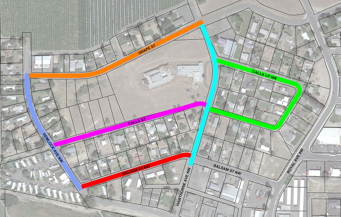 These streets are currently seeing some construction work due to water main upgrades, and will also be chip sealed if the Transportation Improvement Board comes through with the funds.