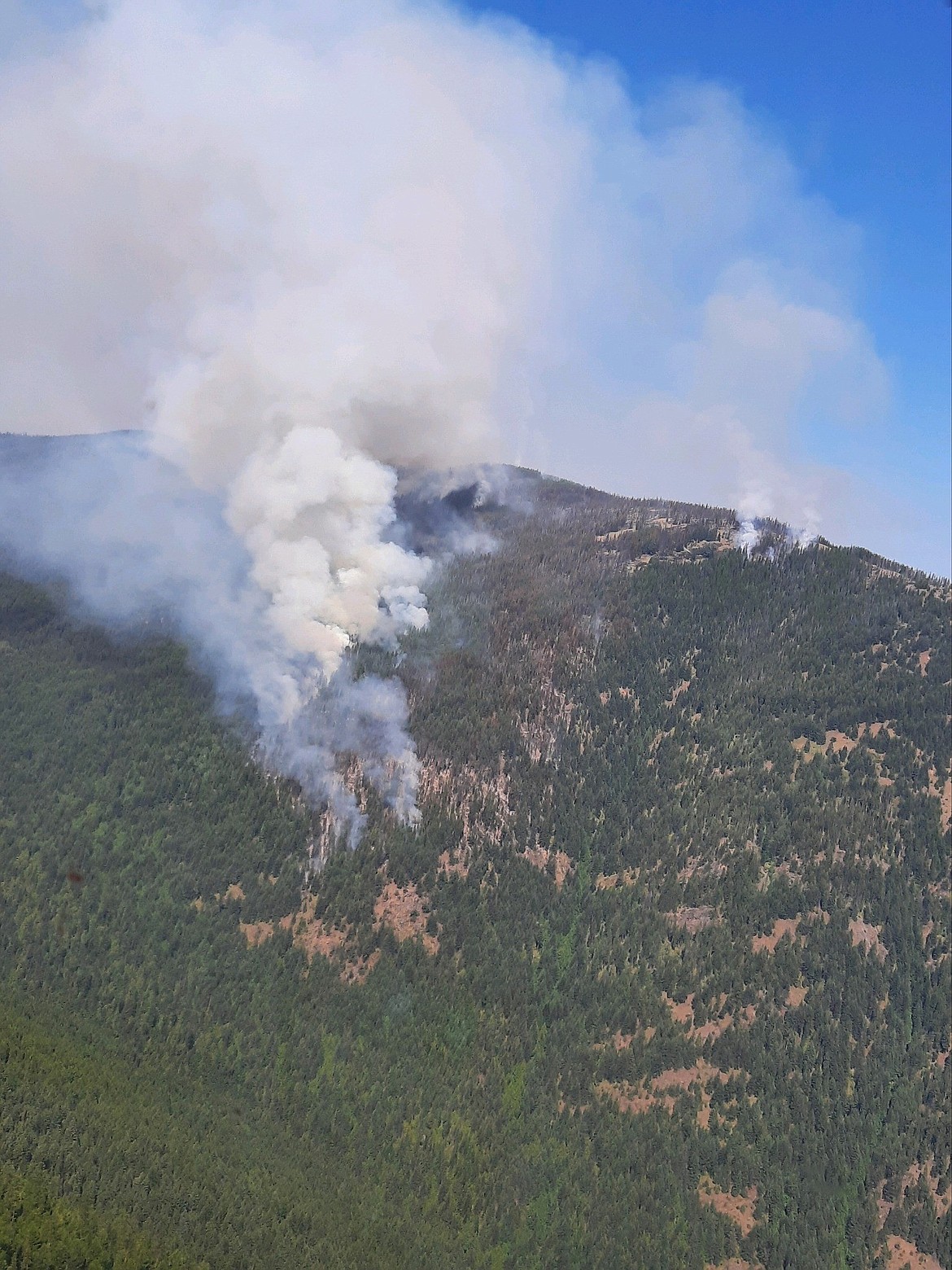 An aerial view of the Eneas Peak Fire in Boundary County.