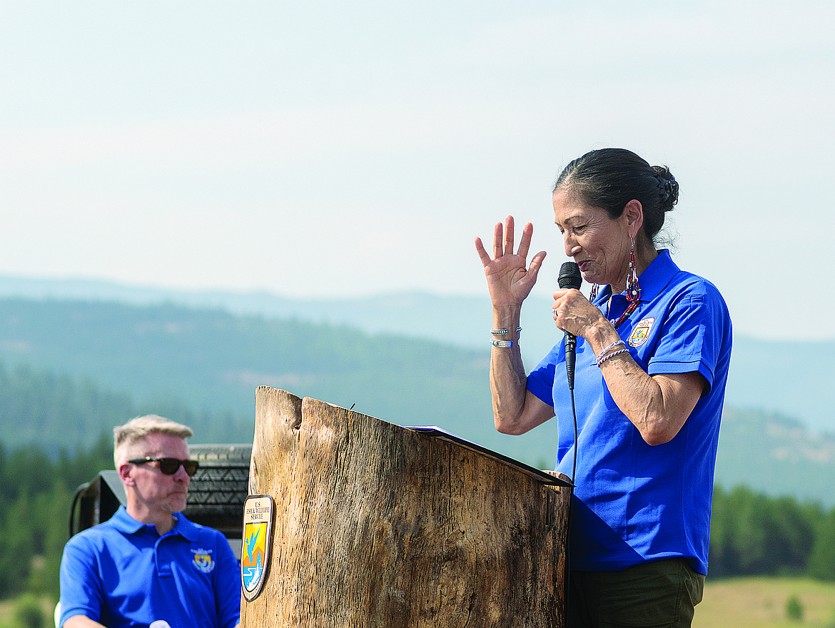 Secretary of Interior Deb Haaland recently made a brief visit to the Flathead Valley to celebrate the Lost Trail Conservation Area. (Chris Peterson/Hungry Horse News)