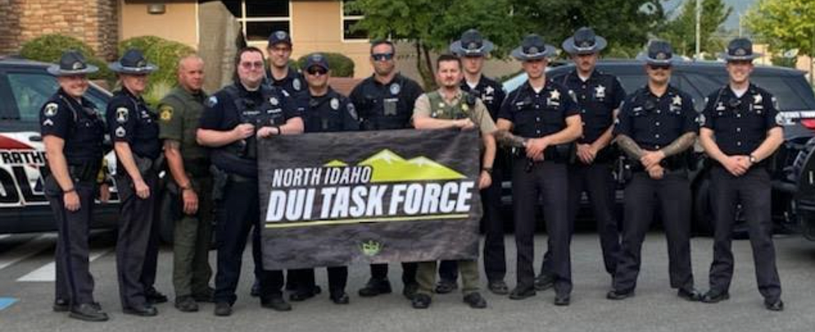 Members of the North Idaho DUI Task Force take a group photo before hitting the streets last Friday.