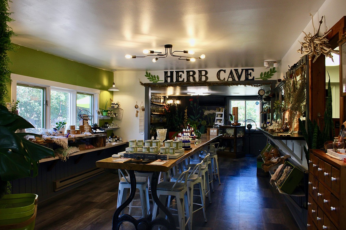 The Good Stuff Botanicals shop in Bigfork includes the "Herb Cave" that leads to their wall of loose leaf teas and herbs. (Taylor Inman/Bigfork Eagle)