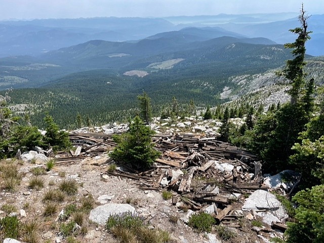 Site of Roman Nose fire lookout in August.