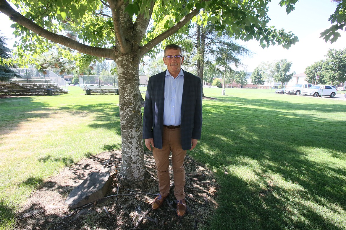 North Idaho College President Nick Swayne is seen on campus Aug. 23.