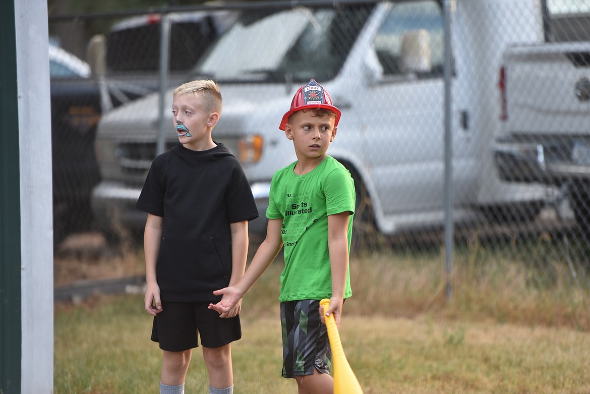 There was some wiffleball action at the Fifth Annual Guns and Hoses benefit game on Thursday, Aug. 25. (Scott Shindledecker/The Western News)