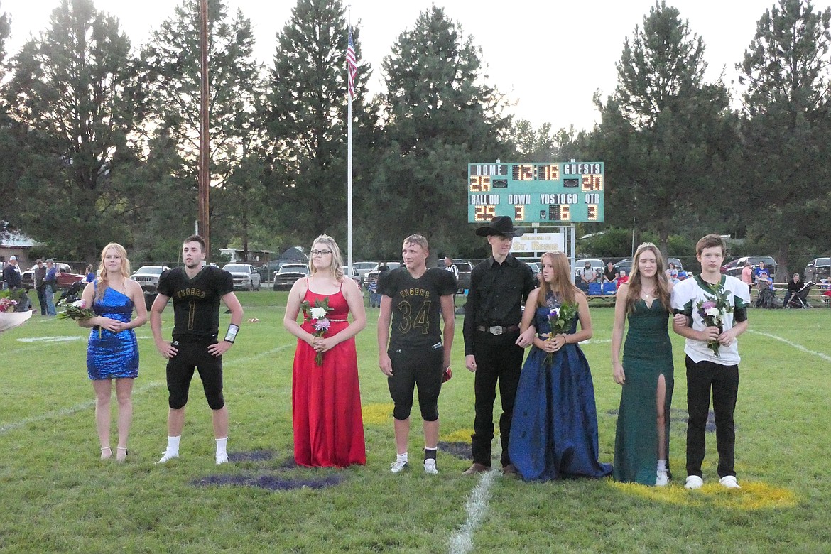 The St. Regis Homecoming royalty waits for the announcement of who was chosen queen and king on Friday in St. Regis. (Chuck Bandel/Mineral Independent)