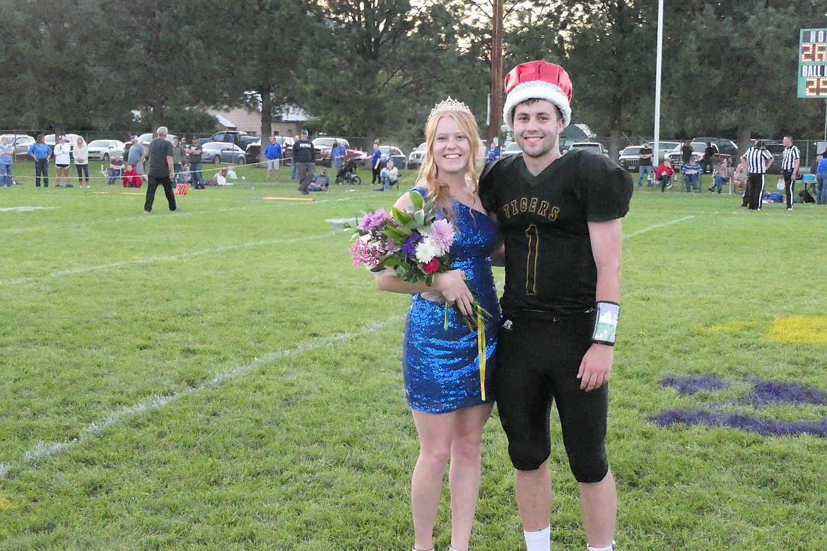 St. Regis Homecoming Queen Macy Hill and King Caleb Ball, both seniors, were named this weekend at halftime of the football game between Superior and St. Regis-Mullan, Idaho.(Chuck Bandel, MI-VP)