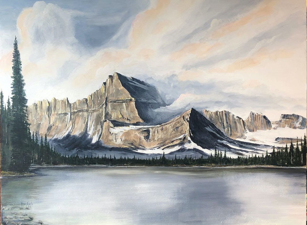 "Lake Josephine" by Madison Apple, acrylic on panel, 36" x 48"