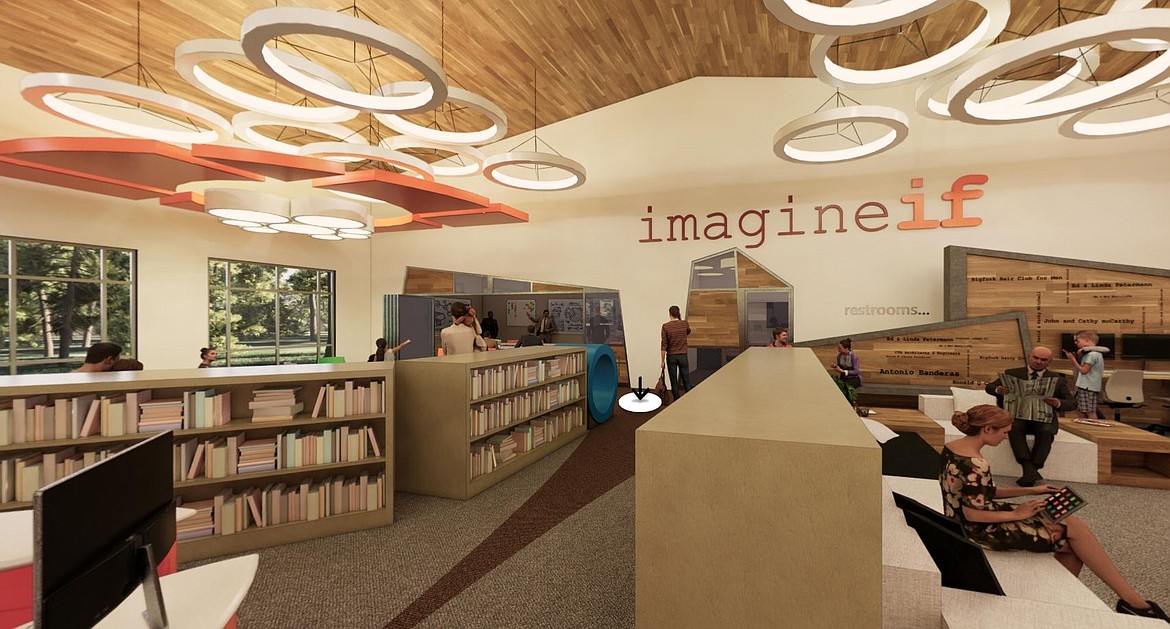 A VR tour shows an artist's rendering of what the inside of the future Bigfork library will look like. (photo provided)