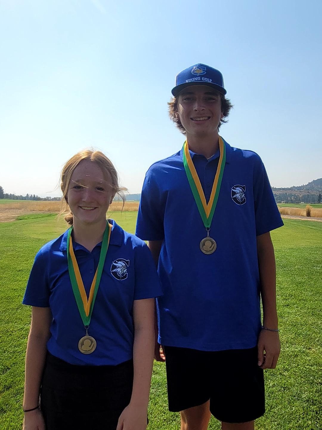 Courtesy photo
Coeur d'Alene's Mady Riley, left, and Luke West won medalist honors at Thursday's Lakeland Invitational at The Links Golf Club.