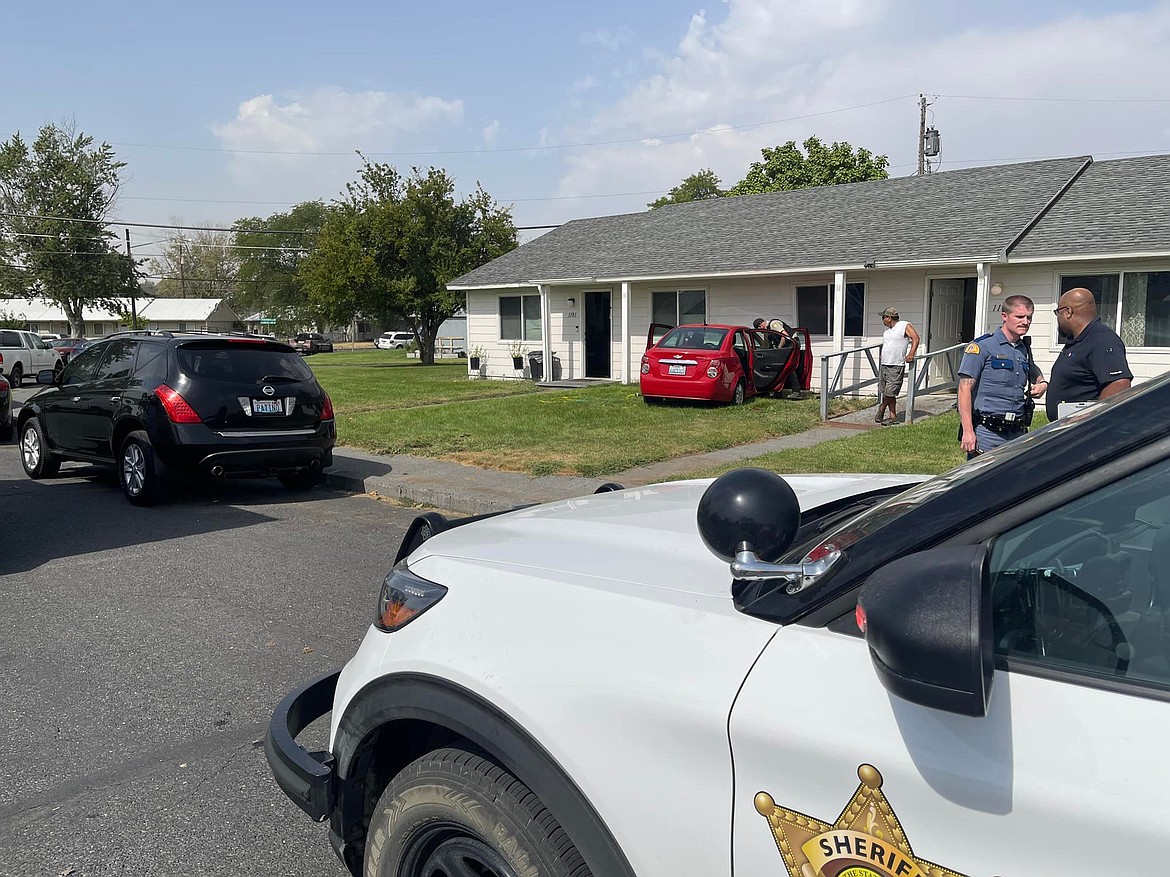 No one was seriously injured when a car collided with a house in Moses Lake Wednesday.