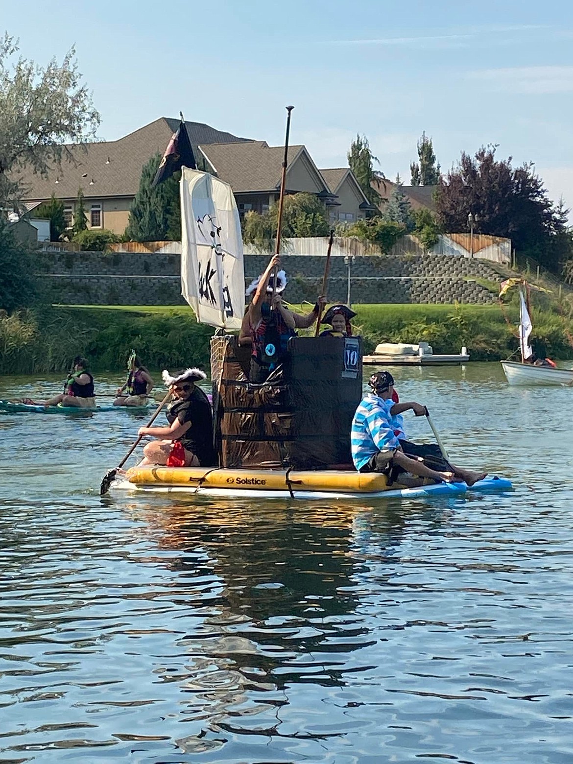 The homemade vessels are put together by mending together kayaks, canoes, paddle boards and more. Vessels are awarded prizes fitting into six different categories.