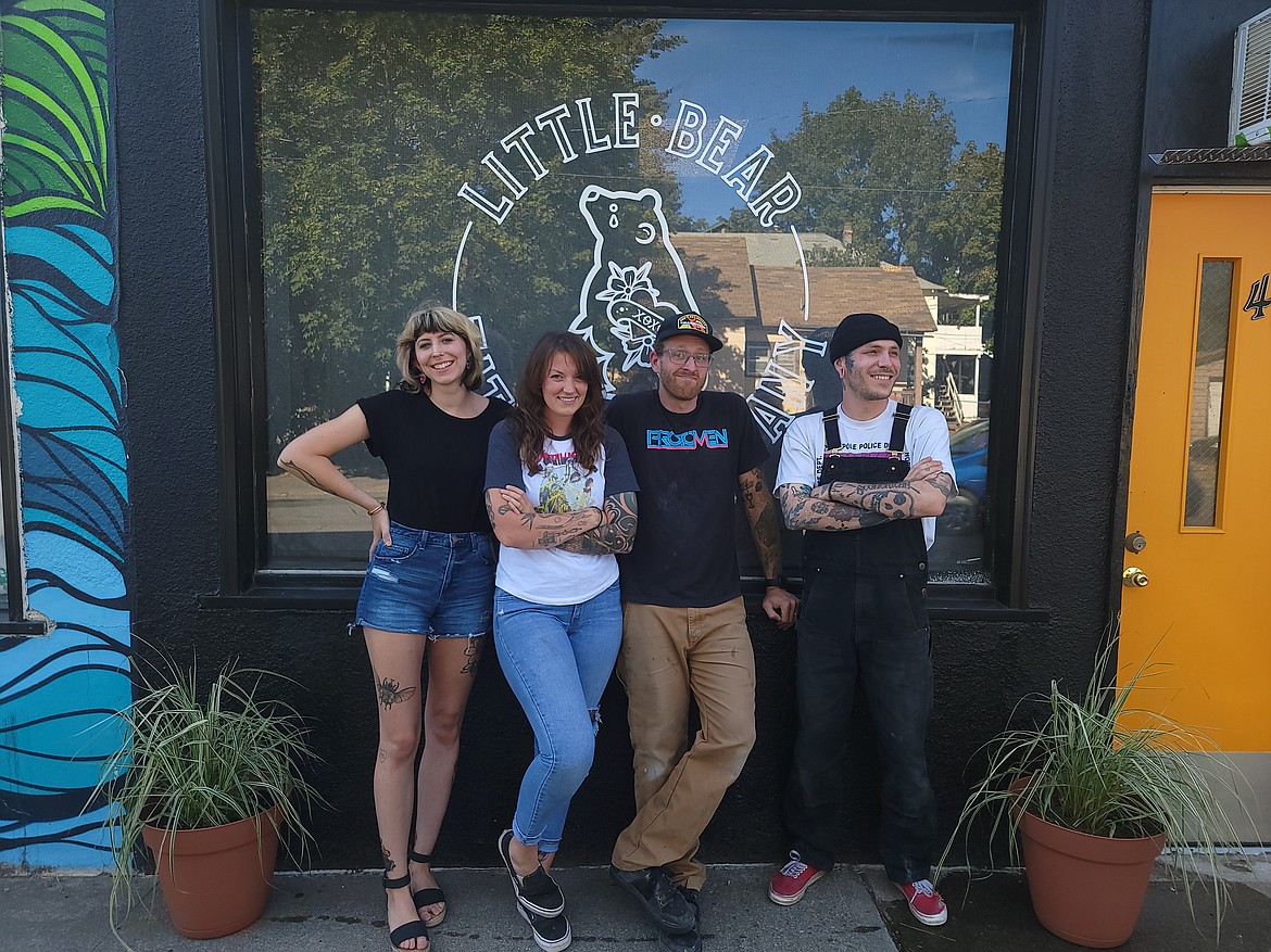 From left, Amanda Boik, Sarah Philp, Jim Philp and Cody Christmas of Little Bear Tattoo.