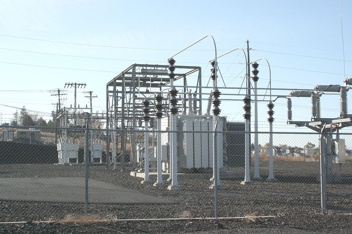 Grant County PUD commissioners are considering a rate increase for 2023. Pictured is the PUD’s Eastlake Drive substation in Moses Lake.