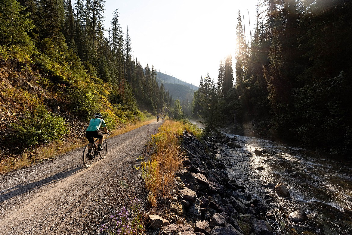 Competitors bicycle along a gravel road during the Last Best Ride gravel race in August. (Aidan Croskrey photo provided by Last Best Ride)