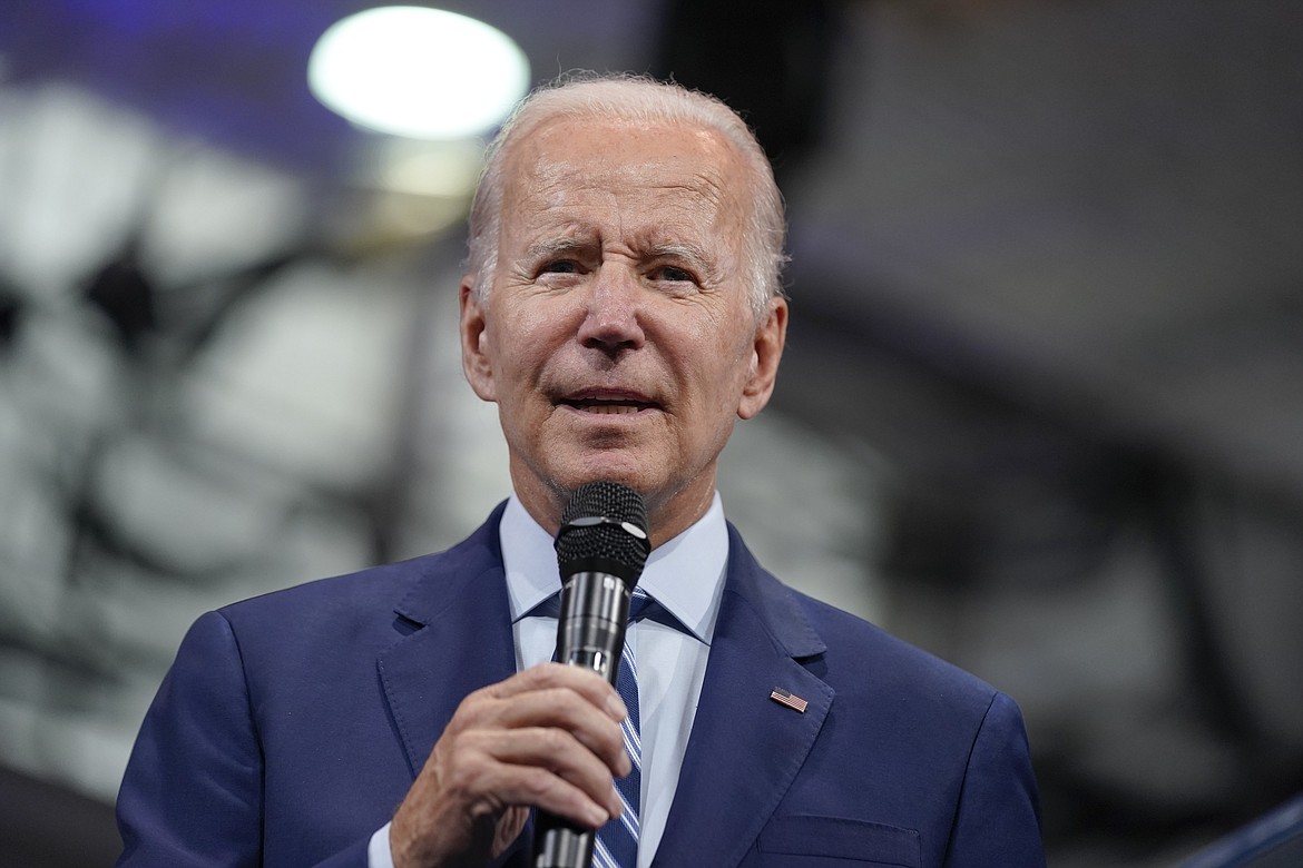 President Joe Biden speaks about gun violence and his crime prevention plans at Wilkes University, Tuesday, Aug. 30, 2022, in Wilkes-Barre, Pa. On Friday, Sept. 2, The Associated Press reported on stories circulating online incorrectly claiming Biden has officially filed for reelection with the Federal Election Commission.