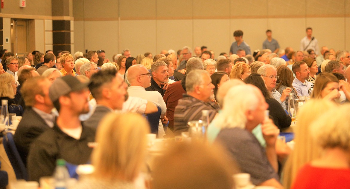 The crowd of about 350 listens to a speaker during the Coeur d'Alene Area Economic Development Corporation's annual meeting at The Coeur d'Alene Resort on Wednesday.