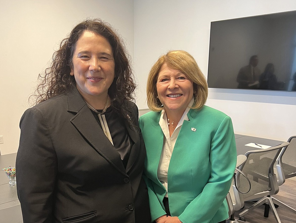 U.S. Small Business Administration Administrator Isabelle Casillas Guzman, left, poses with Washington Department of Commerce Director Lisa Brown. The Commerce Department recently received a $1.4 million grant from the SBA for small business export support.