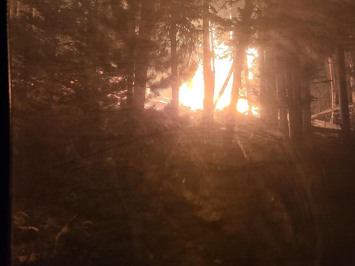 A photo of the Boulder Mountain Fire in Pend Oreille County, Wash.