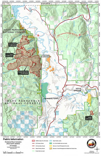 Fire Update For Saturday Sept 10 Bonners Ferry Herald   Sept10 Fire Info Map 11x17 Tx658 