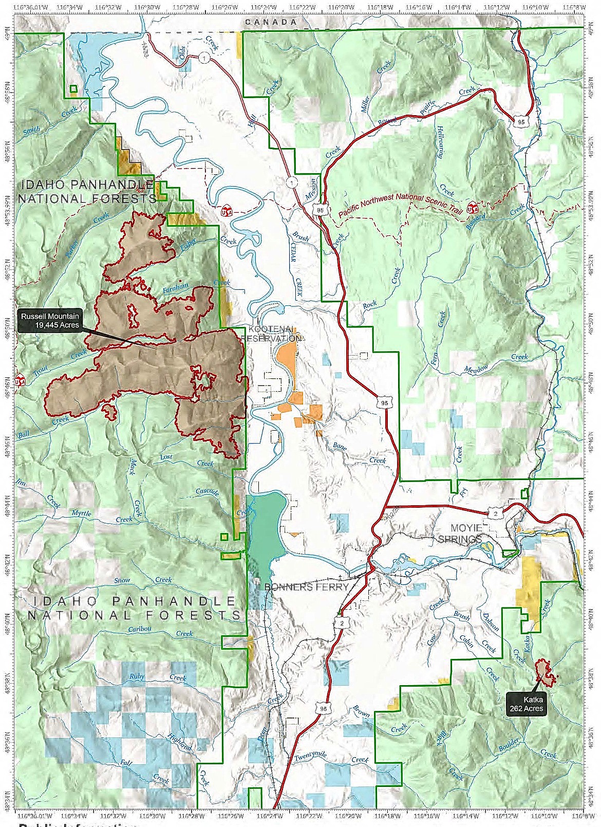 Fire information map for Sept. 12.