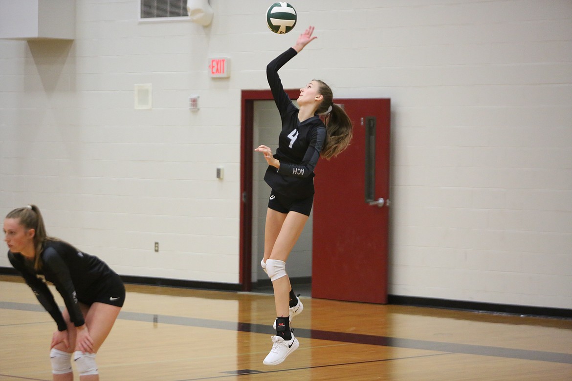 Warrior middle hitter Natalie Evers led the team in kills on Thursday night with eight.