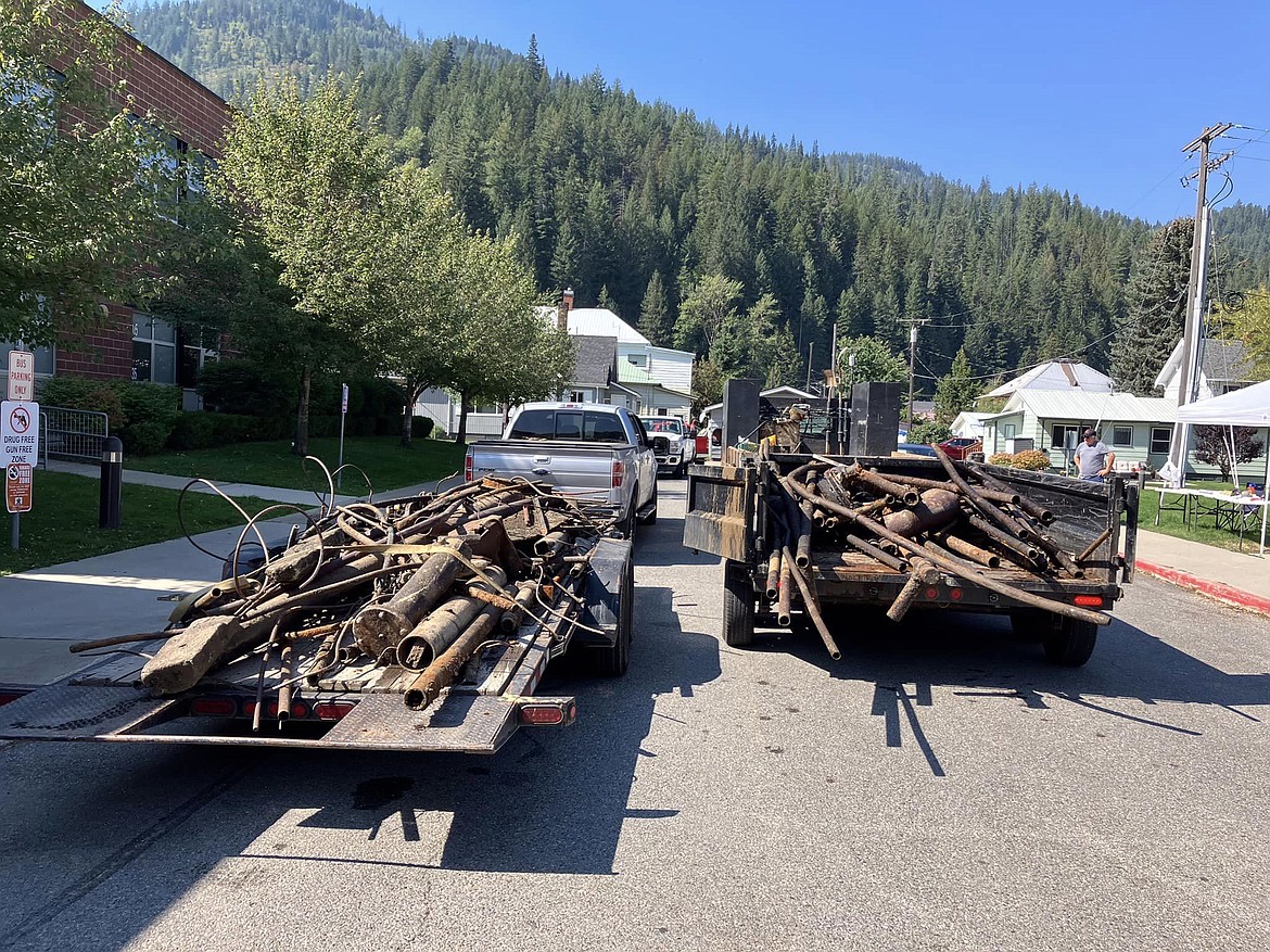 Around 4 1/2 to 5 tons of metal debris was cleaned out of the Wallace stretch of the South Fork of the Coeur d' Alene River.
