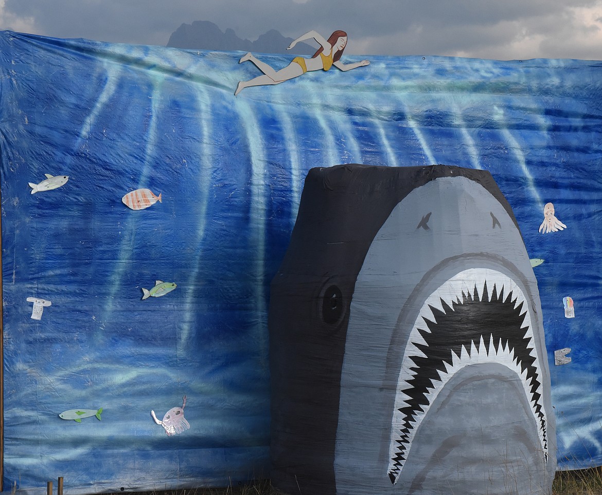Rocky Mountain Twist decorated its hay bales as the iconic movie "Jaws." (Marla Hall/Lake County Leader)