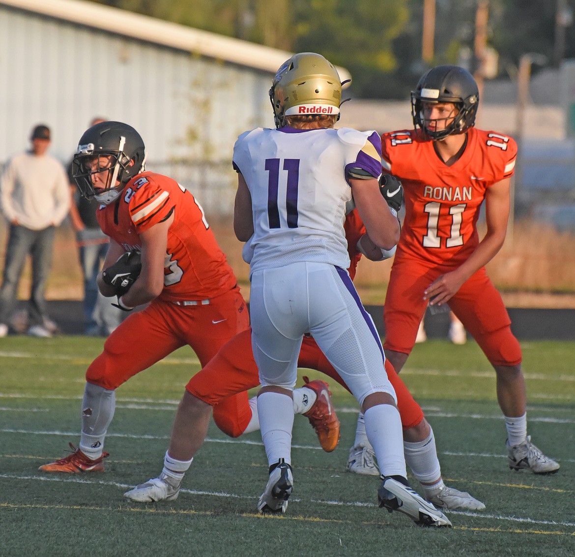 Ronan Chief running back Trenton Burland finds an open hole in the Pirate defense. (Marla Hall/Lake County Leader)