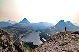 A smoky summit on Mount Clements