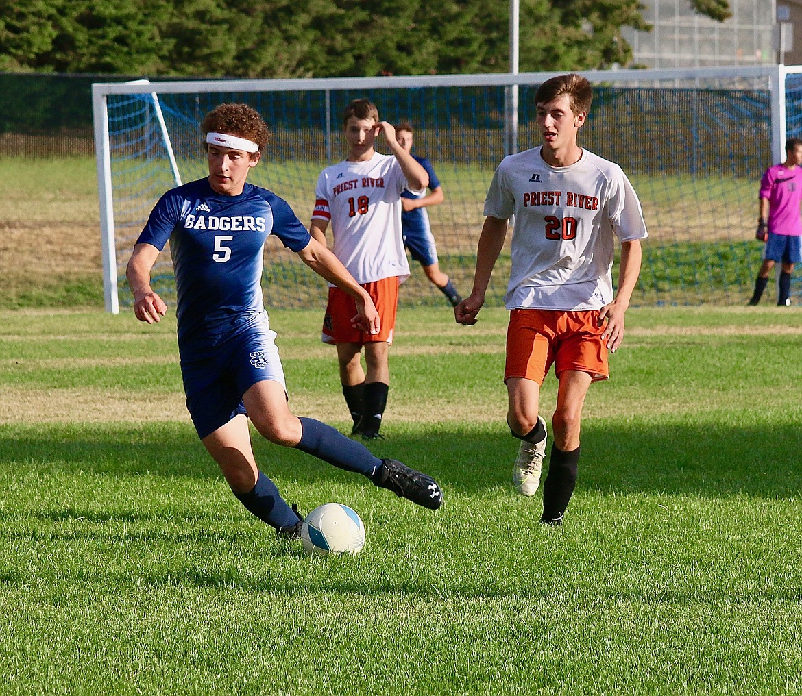 #5 Chandler Swanson runs the ball against Priest River earlier in the season.