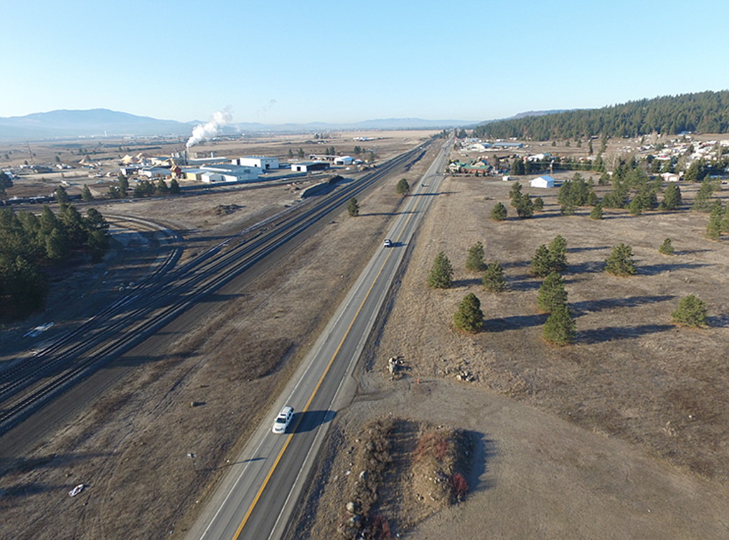 The Idaho Transportation Department is adding a center turn lane to Highway 53 from the Washington state line to Rathdrum. Work is expected to continue for two years.