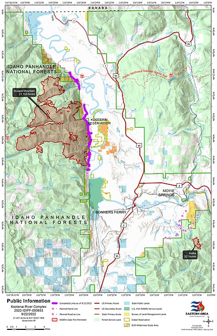 Kootenai River Complex Fire Update Sept. 22 | Bonners Ferry Herald