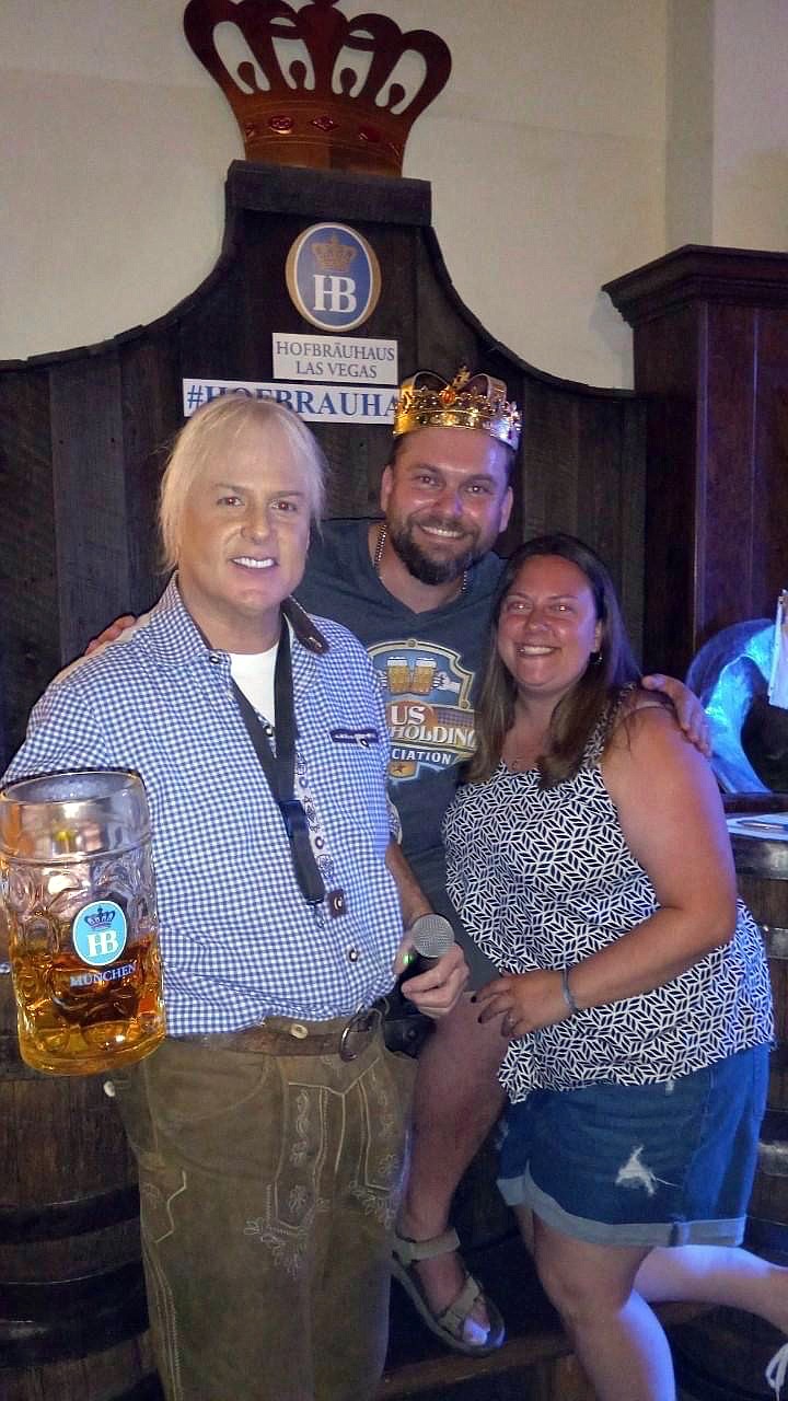 Dave Sturzen (wearing crown) celebrated his Hofbräu USA Las Vegas stein holding title in July. (photo provided)