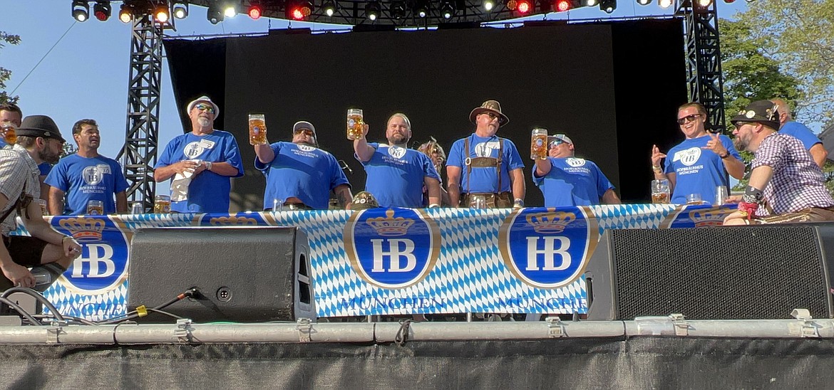 David Sturzen (center) and his fellow competitors at the Hofbräu USA national championship in New York. (photo provided)