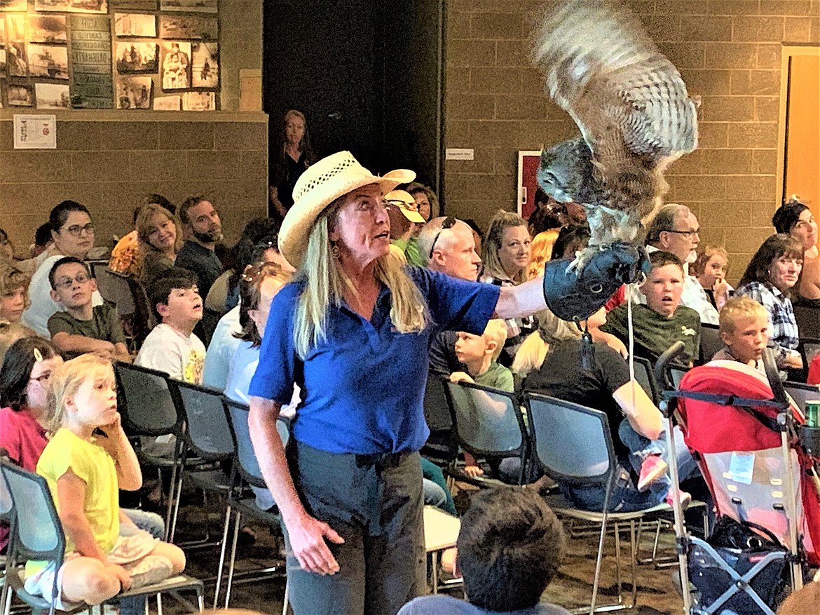 Raptor biologist Janie Veltkamp, founder of Birds of Prey Northwest, gives a presentation Saturday at the Library Community Room.