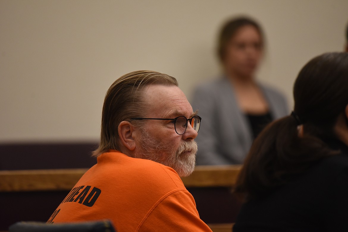 Robert Allen Ellis sits at the defendant's table during his Sept. 20 arraignment in Flathead County District Court on a single count of assault with a weapon. (Derrick Perkins/Daily Inter Lake)